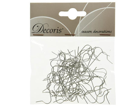 Decoris Weihnachtsbaumhaken 50 im Beutel 4cm Silber (Hänger)