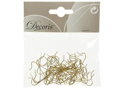 Decoris Weihnachtsbaumhaken 50 im Beutel 3,5cm gold (Hänger)