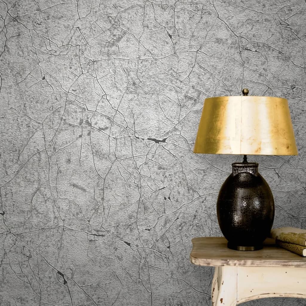 Noordwand noordwand ozadje vintage deluxe stucco crackle kovinsko sivo