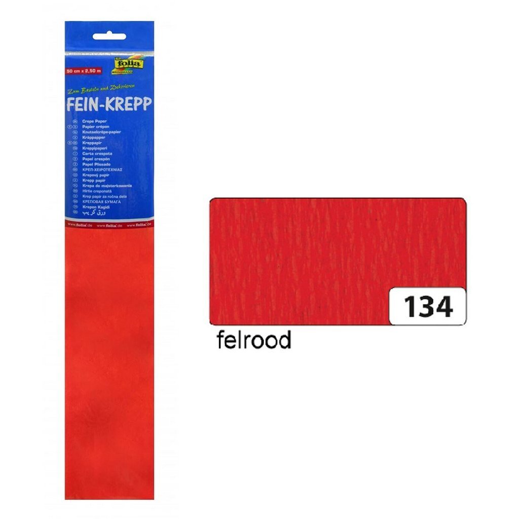 Folia fo-822134 Krepppapier 50 cm x 2,5 m, 10-fach schrumpfbar, rot