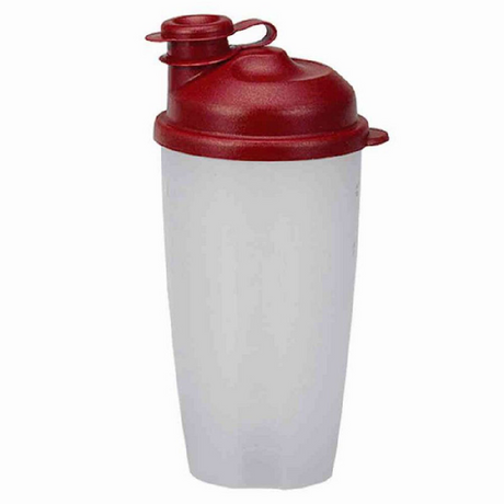 Westmark Dressing-Shaker-Rührbecher mit Messanzeige, abnehmbarer Rührscheibe und verschließbarem Ausgießer, Fassungsvermögen: 0,5 l, Kunststoff, BPA-frei, Mixery, Farbe: transparent rot, 2435227r