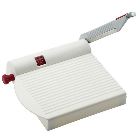 Westmark Käseschneider mit scharfem Messer, variable Schnittstärke, Edelstahl Aluminium Kunststoff, Fromarex, weiß rot silber, 70002260