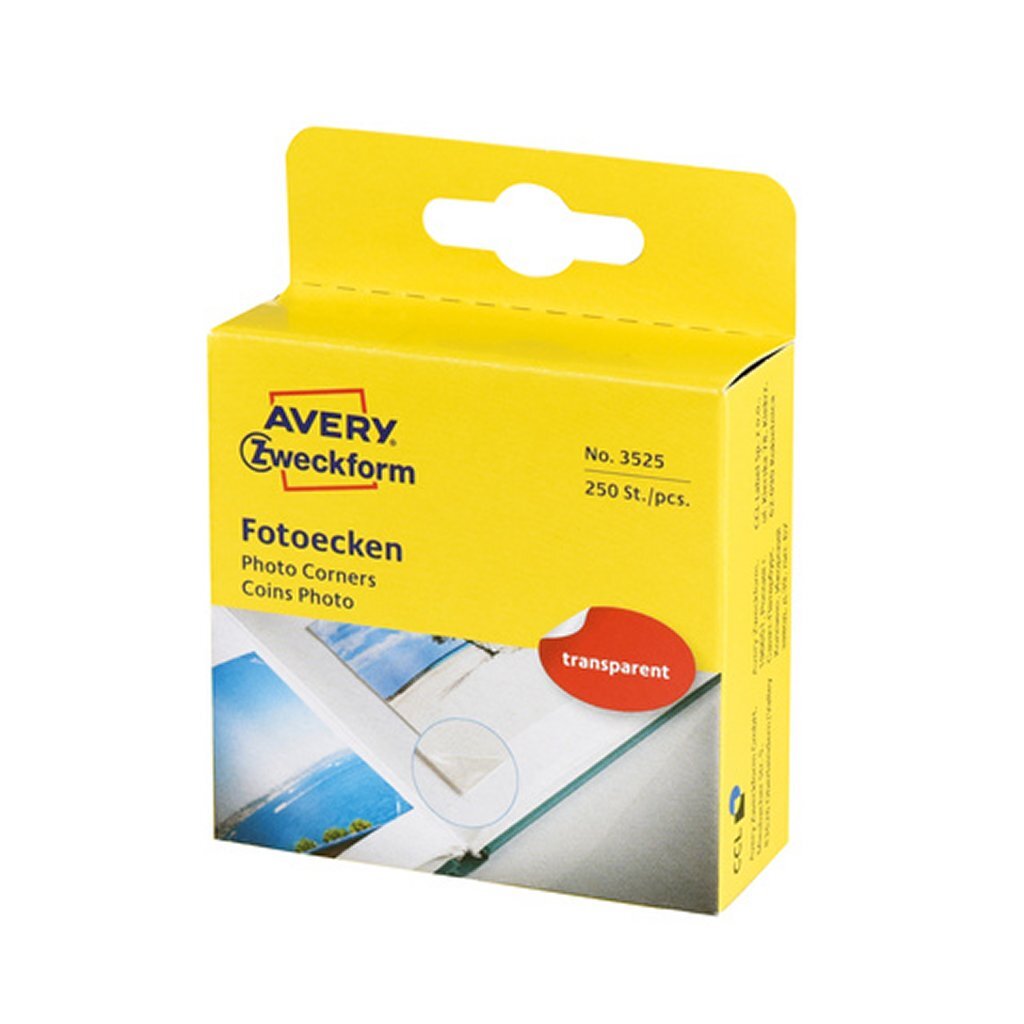 Avery Av-3525 Zweckform Foto Ecker 19x17 mm 250 Stécker transparent