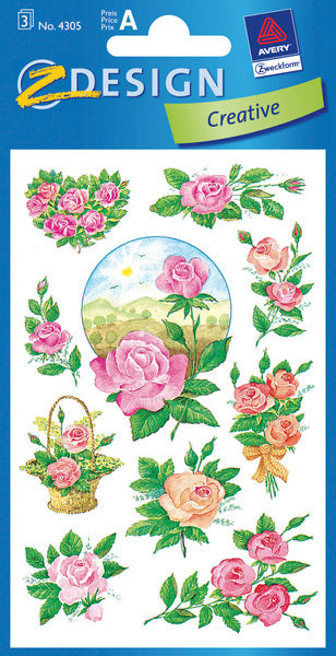 Avery AV-4305 Papieretikett, Z-Design, kreative Packung mit 3 Rosen