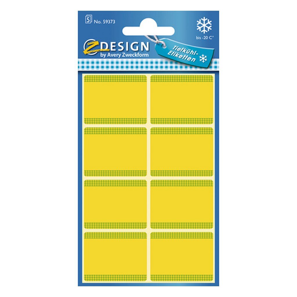 Avery AV-59373 Z-Design Gefrierschrank-Etiketten, 36 x 28 mm, 40 Stück, gelb