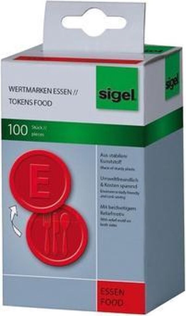 Sigel waardemunten kunststof 100 stuks 25mm eten rood
