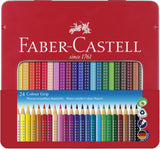 Faber Castell FC-112423 Buntstift Faber-Castell Grip Metalletui mit 24 Stück