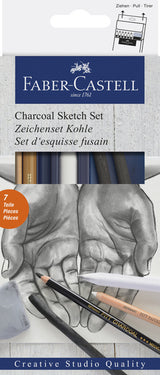 Faber Castell FC-114002 Faber-Castell Holzkohle-Set 7-teilig