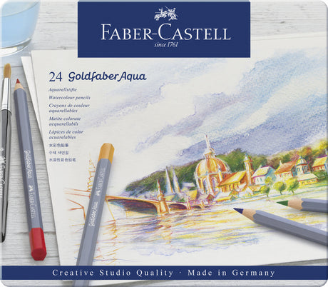Faber Castell FC-114624 Aquarell-Buntstift Faber-Castell Goldfaber Federmäppchen 24 Stück