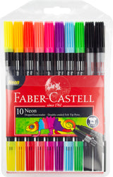 Faber Castell fc-151109 Filzstifte Duo Neonfarben im Etui 10 Stück