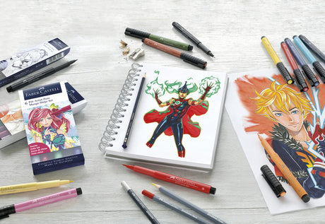 Faber Castell FC-167155 Zeichenstift Faber-Castell Pitt Artist Pen Manga 6-teiliges Federmäppchen Shojo