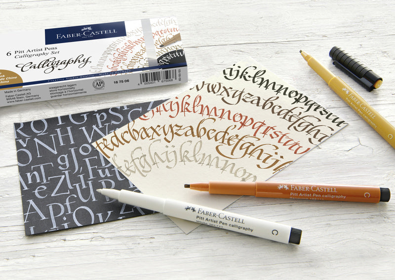 Faber Castell FC-167508 Pitt Artist Pen Kalligraphie-Set, 8 Stifte