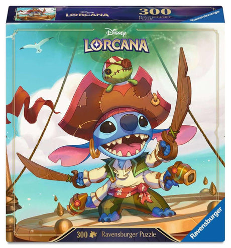 Ravensburger puzzel disney lorcana stitch - alien buccaneer - 300 stukjes, vierkante doos