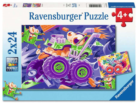 Ravensburger puzzelset monster trucks - 2 puzzels van 24 stukjes