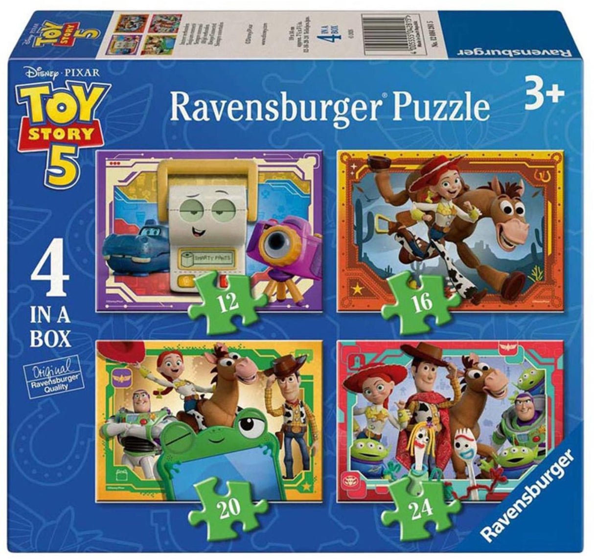 Ravensburger – toy story 5 – kinderpuzzel – 4 in 1 box (12 16 20 24 stukjes)