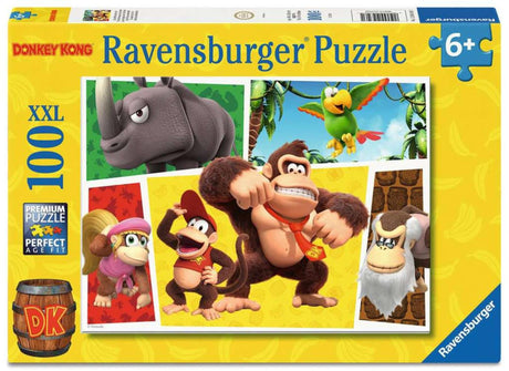 Ravensburger xxl-puzzel donkey kong: the monkeys are loose! - 100 stukjes