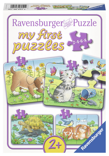 Ravensburger süße Haustiere – meine ersten Puzzles – 2+4+6+8 Teile – Kinderpuzzle