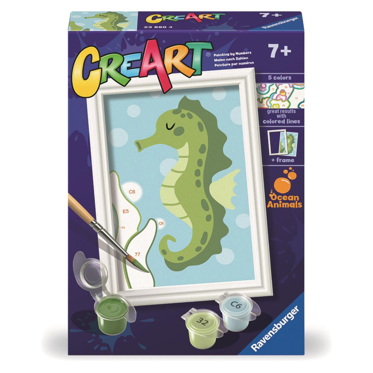 Ravensburger CreArt Malen nach Zahlen Trendiges Seepferdchen
