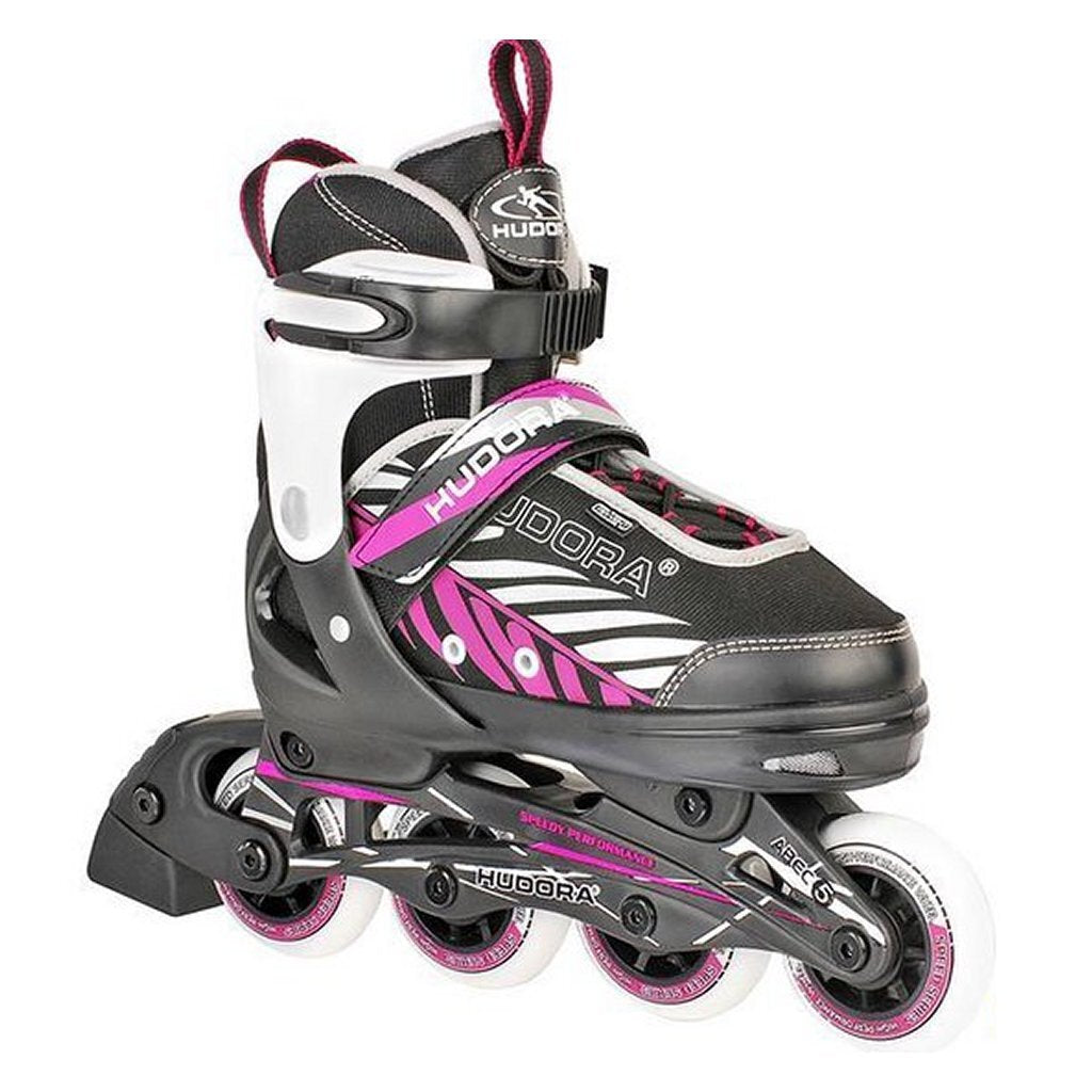 Hudora inline skøyter 29-32 svart rosa