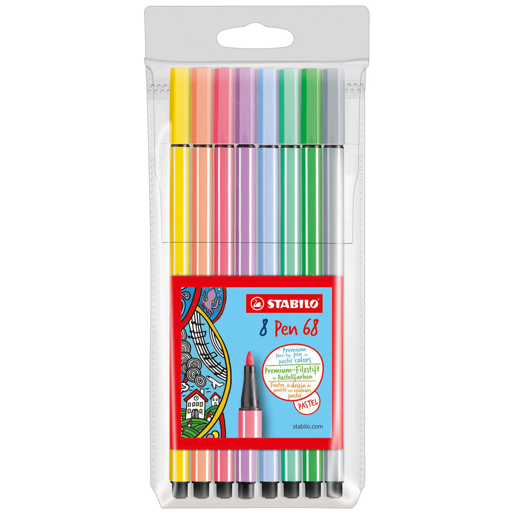 Stabilo Pen 68 Pastel felt -tip pens, 8st.