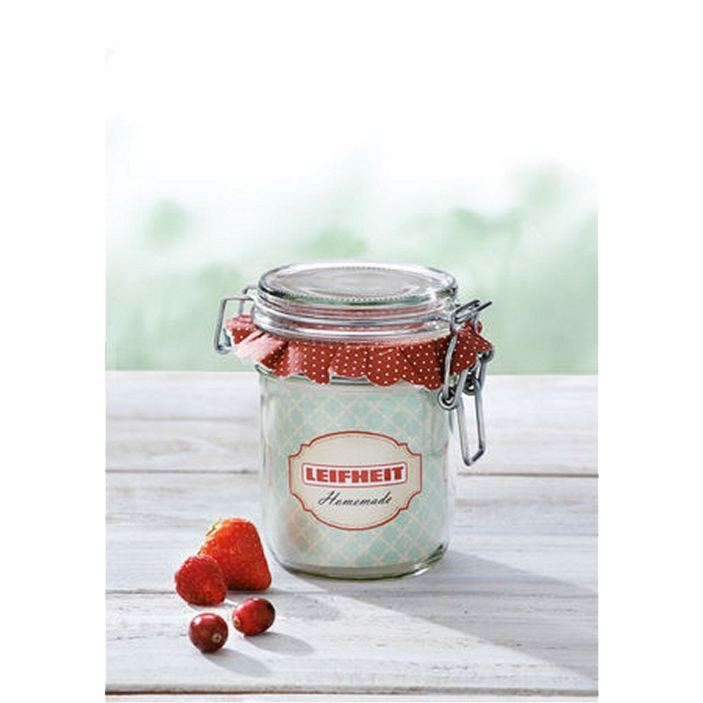 Leifheit 3192 Weckpot med brakett lukking 370 ml glass rustfritt stål