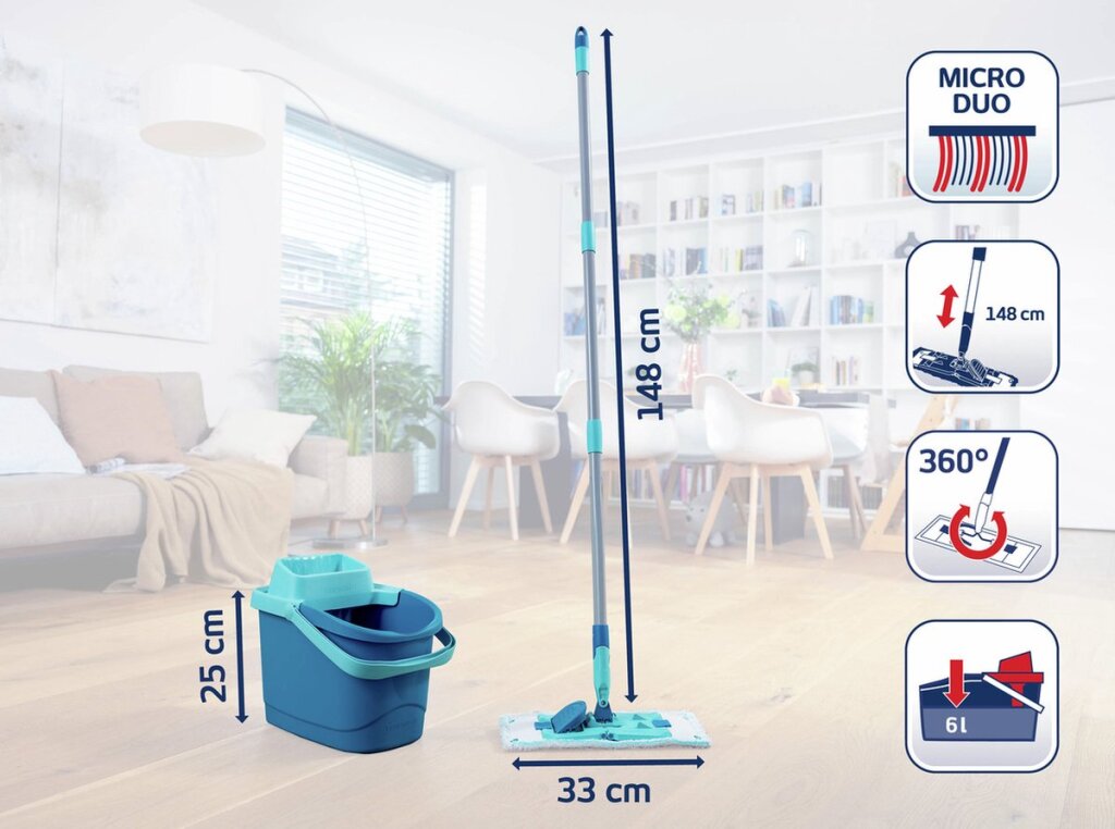 Leifheit 55510 Powerclean Floor Wiper M Set