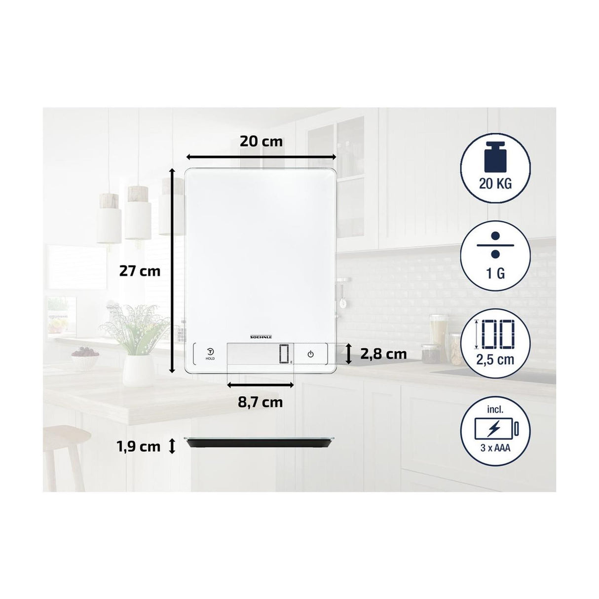 Soehnle 61507 Page Profi 300 Küchenwaage weiß