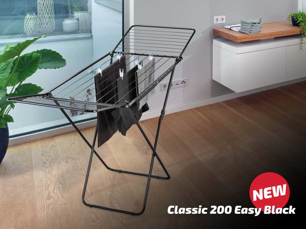 Leifheit 81696 Classic 200 Easy Wäscheständer schwarz