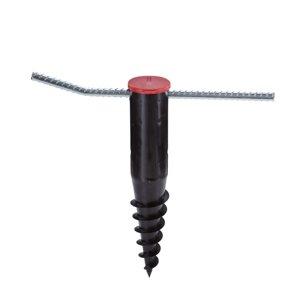 Leifheit Wäschespinne Erdanker - inkl. Einschraubstange - 50 mm Durchmesser - schwarz