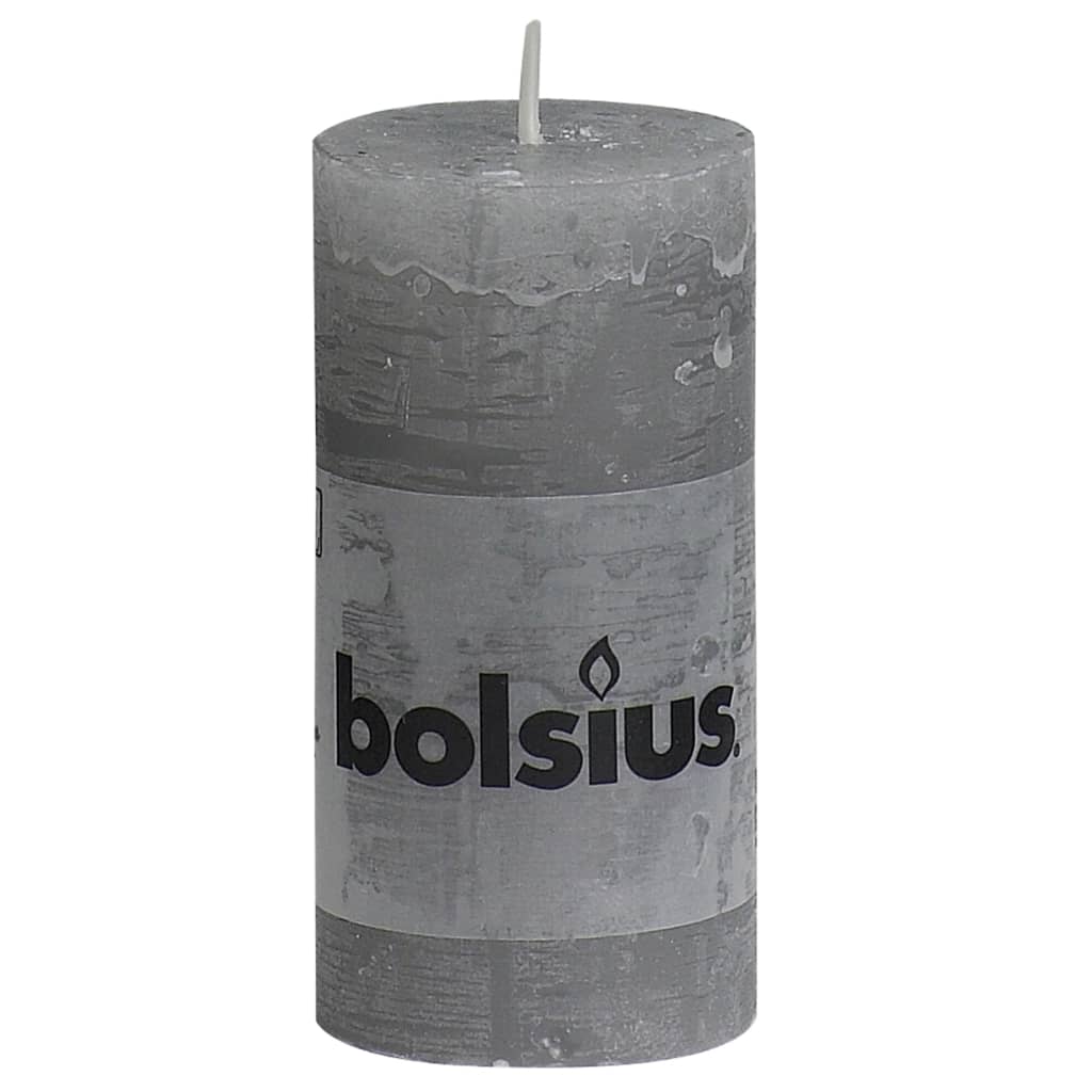 Bolsius Bolsius rustikale Kerzen 8 St 100x50 mm hellgrau