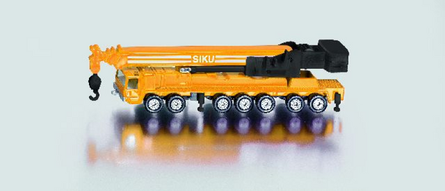 Siku 1623, Mega-Lifter, Metall-Kunststoff, gelb, Teleskop-Hebearm, ausziehbare Stützen