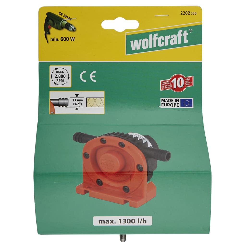 Wolfcraft Wolfcraft Drilling Pump 1300 L H S = 6 mm 2202000