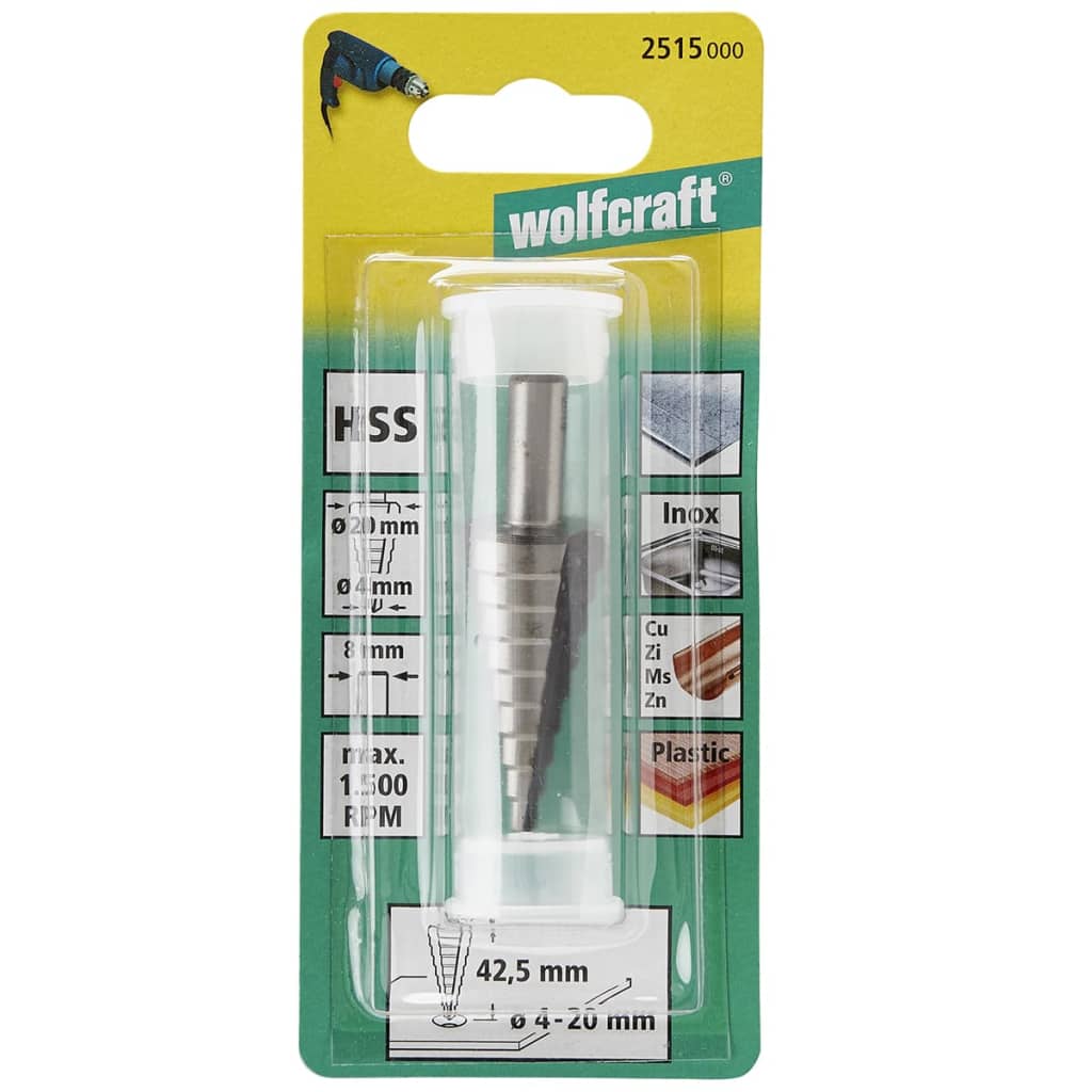 Wolfcraft Wolfcraft Escalier Drill 8 mm 4 20 mm HSS Gray 2515000