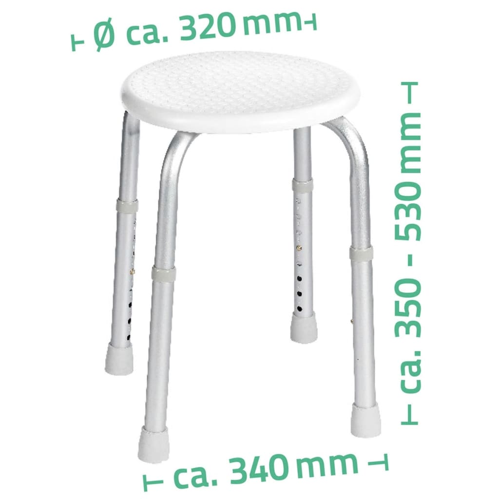 Sgabello da bagno Ridder Ridder round 110 kg bianco A00603101