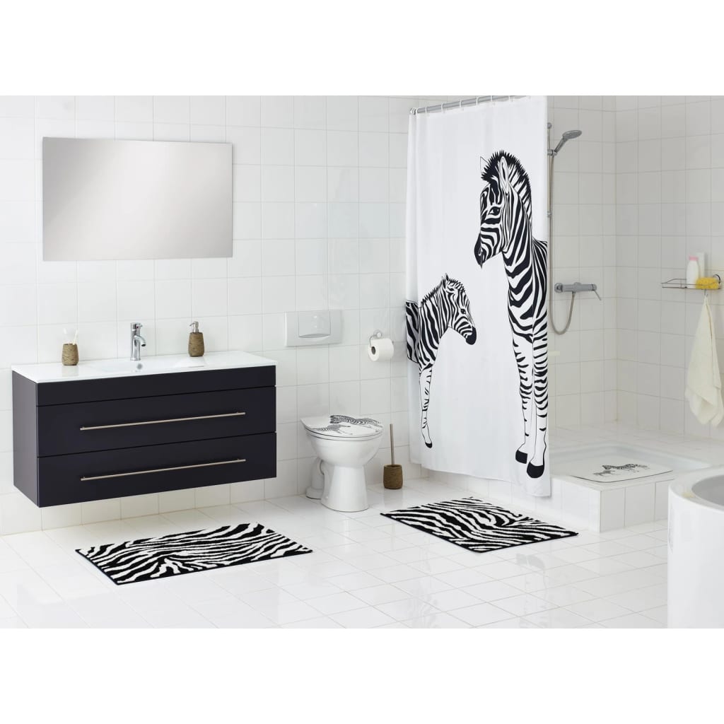 Ridder Ridder Shower Mat Zebra 54x54 cm blanc et noir