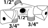 Kirchhoff Geräteanschluss-Wandventildose, 1 2 et x 3 4 et x 1 2 it, mit Rückschlagventil - 986321113
