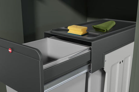 Hailo inbouwemmer eco-line duo l 2x14 l staal zwart