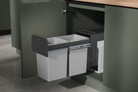 Hailo inbouwemmer eco-line duo l 2x14 l staal zwart