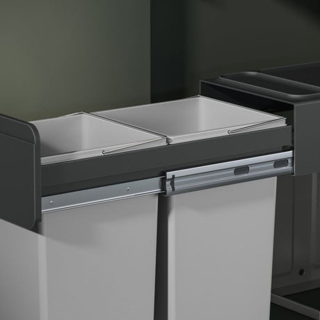 Hailo inbouwemmer eco-line duo l 2x14 l staal zwart