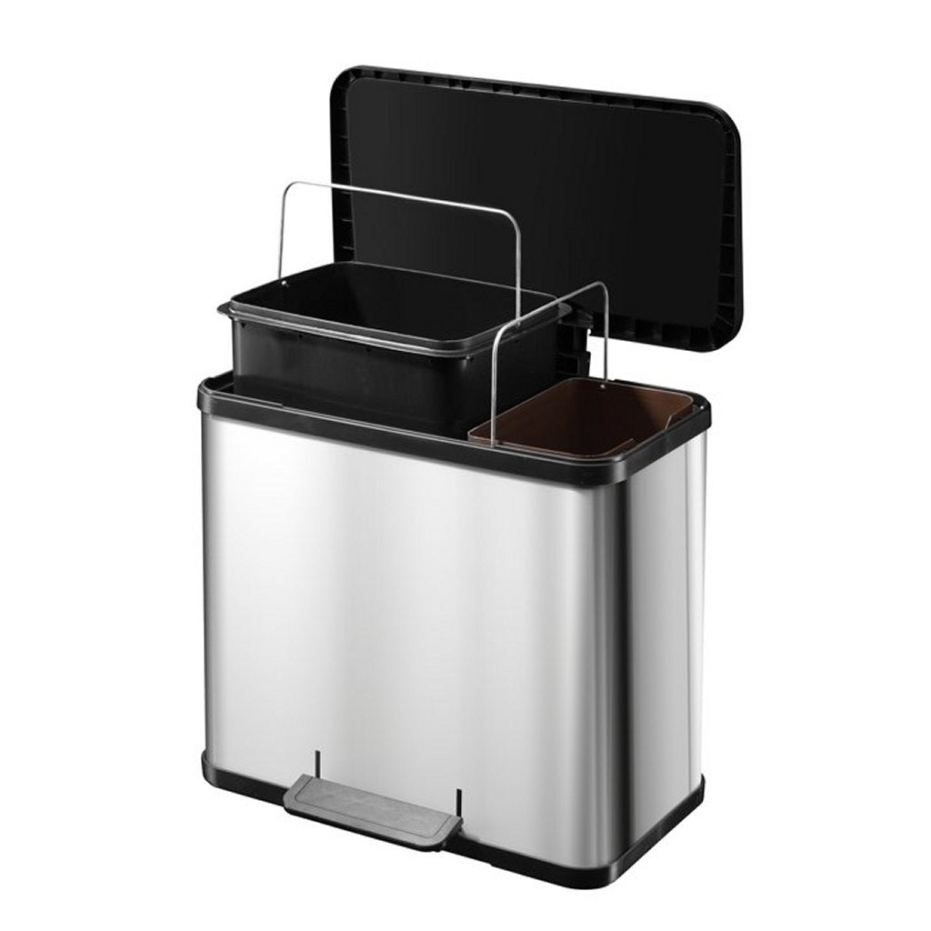 HAILO HAILO 0630-220 Öko Duo Plus Ledal Bucket 17 + 9L en acier inoxydable en argent