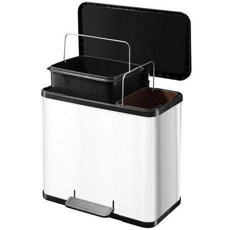 Hailo 0630-230 Oko Duo Plus L Pedal Eimer 17+9l Weiß schwarz