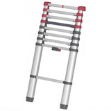 Hailo T80 Aluminium-Teleskopleiter 13 Stufen + Stabilisierungsstange 111-380 cm