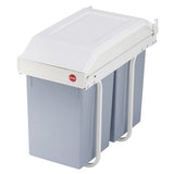 Hailo Hailo 3659-001 Duo multi-box L bin di rifiuti incorporato 2x14l argento bianco