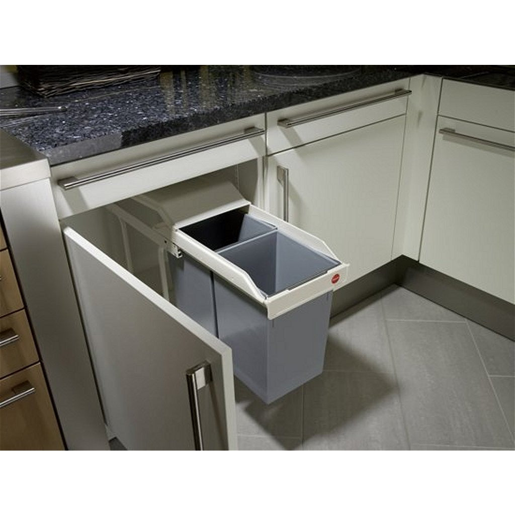 Hailo hailo 3659-001 multi-box duo l built-in waste bin 2x14l white silver