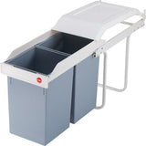 Hailo Hailo 3659-001 Duo multi-box L bin di rifiuti incorporato 2x14l argento bianco