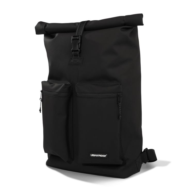 Urbanfester städtischer Rolltop -Pendler -Fahrradbeutel 20L Schwarz