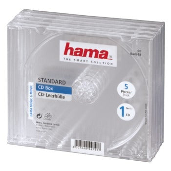 Hama cd box transparant 5pak