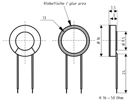 Visaton vs-k16 Miniaturlautsprecher 16 mm 50 Ohm