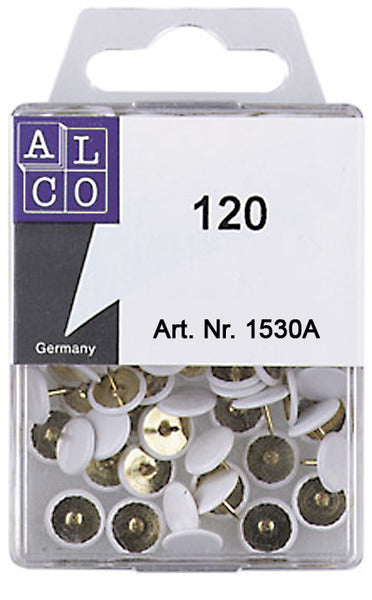Alco al-1530a Reißzwecken, sonnenweiß, Schachtel mit 120 Stück