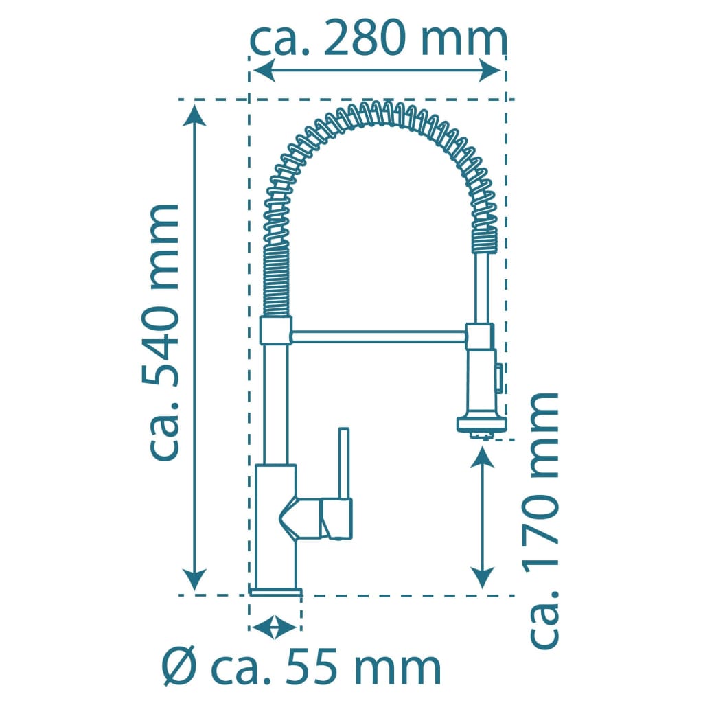 Schütte Schütte Eenknops mezclador con alta boquilla Spiral Spring Boston Chrome